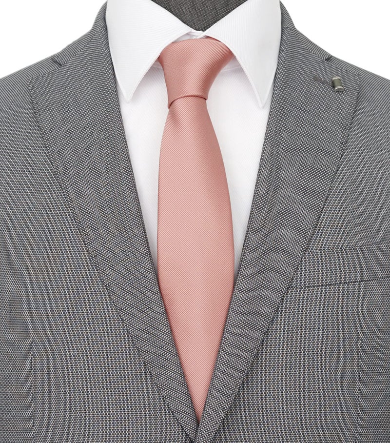 ZENXUS Solid Skinny Ties for Men, 2.5 inch Slim Rose Gold Necktie - Image 2